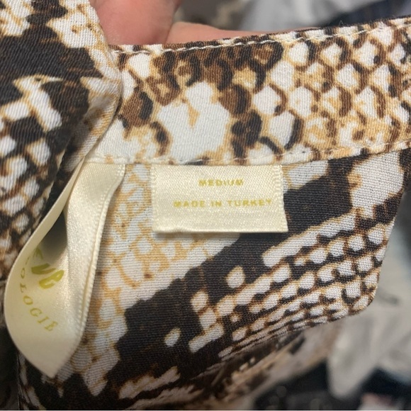 Maeve By Anthropologie Snakeskin Print Juno V-Neck 3/4 Sleeve Dress - Picture 3 of 10